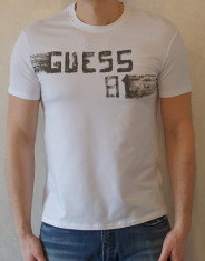 Tricou barbati GUESS , extra slim fit, alb, 2014 foto