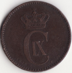 Moneda - Regatul Danemarcei - 2 Ore 1875 - Christian IX foto