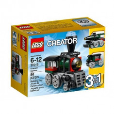 Lego Creator 3 in 1, 31015 - Tren cu aburi, locomotiva racheta si trasura, 56 piese, transport gratuit foto