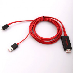 Cablu hdtv adapter micro usb Cablu Micro USB MHL la HDMI 2m Cablu adaptor 2 HDTV MHL microUSB HDMI Cablu adaptor TV-Out HDTV MHL microUSB la HDMI. foto