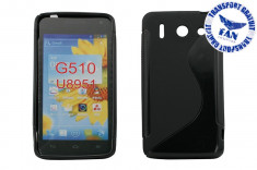 Husa Silicon Huawei Ascend G510 Negru (Fan Courier gratuit) foto