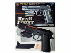 PISTOL AIRSOFT REPLIK HAWK OF THE DESERT 6mm,PROPULSIE SPRING 200 fps,INCARCATOR,TINTA LASER,LEDURI+1000 BILE BONUS! foto