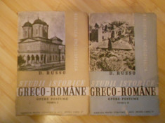 D. RUSSO--STUDII ISTORICE GRECO-ROMANE 2 VOL. COMPLETE - - 1939 foto