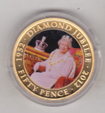 Bnk mnd Jersey 50 pence ( 1 crown ) 2011 - Jubileul de diamant 1952-2012 (2), Europa