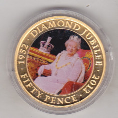bnk mnd Jersey 50 pence ( 1 crown ) 2011 - Jubileul de diamant 1952-2012 (2)