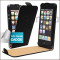 Husa iPhone 5 5s neagra piele ECO Folie protectie display CADOU