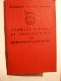 Carnet de Sindicat 1959 cu numeroase Timbre Fiscale ( 112 buc)