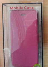 HUSA FLIP COVER IPHONE 5 /5S ROZ *** 2 FOLII PROTECTIE CADOU **** foto