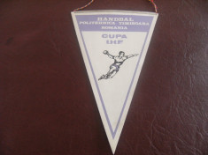 Fanion handbal-colectie, Clubul Sportiv Politehnica Timisoara, 1985, Cupa I.H. F. ! foto