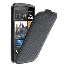 Husa HTC DESIRE 500, Model Flip, Deschidere Verticala, Negru, Dedicat foto