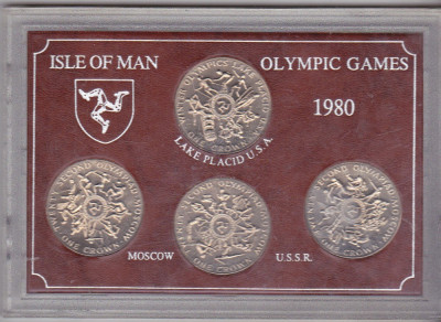 bnk mnd Insula Man - set 4x1 crown 1980 - Jocurile Olimpice foto