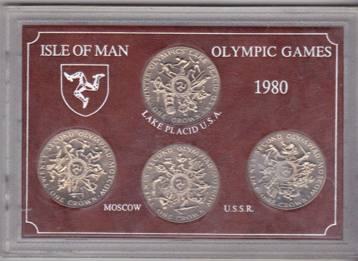 bnk mnd Insula Man - set 4x1 crown 1980 - Jocurile Olimpice