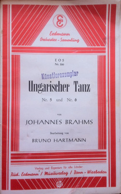 PARTITURA UNGARISCHER TANZ NR. 5 SI NR.6 - JOHANNES BRAHMS (in limba germana) foto