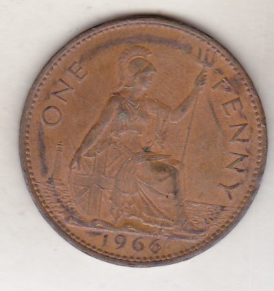 bnk mnd Marea Britanie Anglia 1 penny 1966