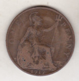 Bnk mnd Marea Britanie Anglia 1 penny 1917, Europa