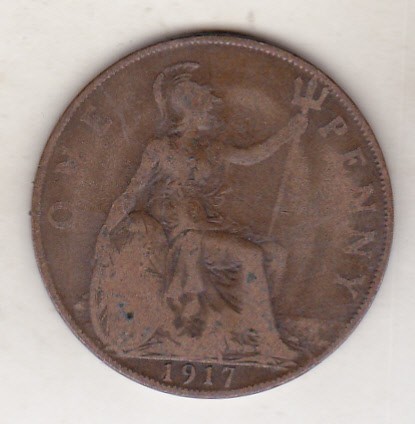 bnk mnd Marea Britanie Anglia 1 penny 1917