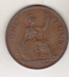 Bnk mnd Marea Britanie Anglia 1 penny 1938, Europa