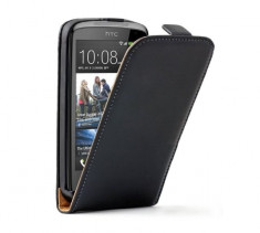 Husa HTC Desire 500 Flip Case Slim Inchidere Magnetica Black foto