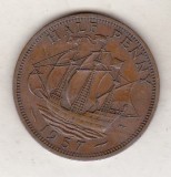 bnk mnd Marea Britanie Anglia 1/2 penny 1957 , corabie