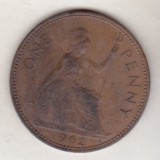 Bnk mnd Marea Britanie Anglia 1 penny 1962, Europa