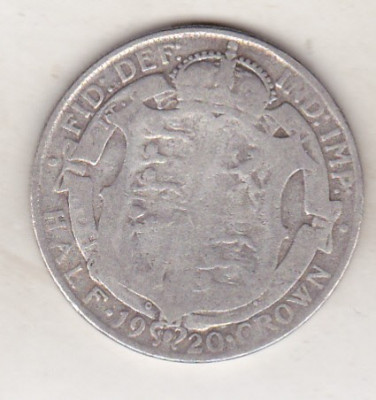 bnk mnd Marea Britanie Anglia half crown 1920 argint foto