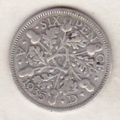 bnk mnd Marea Britanie Anglia 6 pence 1935 argint