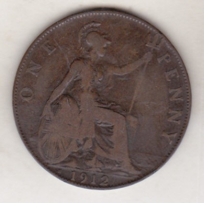 bnk mnd Marea Britanie Anglia 1 penny 1912 H foto