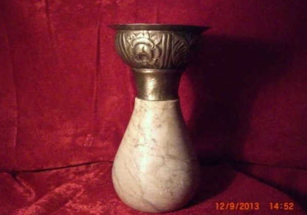 Vintage Cupa design frantuzesc din marmura si metal
