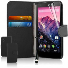 Promotie husa portofel LG Nexus 5 Google Phone +folie protectie+laveta + mini stylus+transport gratuit Posta Romana! foto