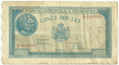 ROMANIA 5000 5.000 LEI 20 MARTIE 1945 [21] P-55 , filigran orizontal foto