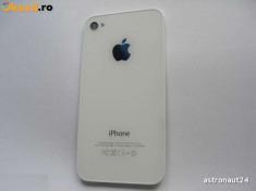 Carcasa / Capac Spate Clasa A din Sticla Apple iPhone 4 Alb White foto