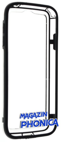 Bumper negru transparent samsung galaxy s4 i9500 + folie protectie ecran