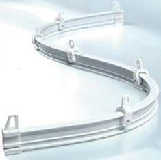 Set Complet Sina Flexibila din Aluminiu si Accesorii de Montaj pentru Perdele, Lungime 2 metri, Alb foto