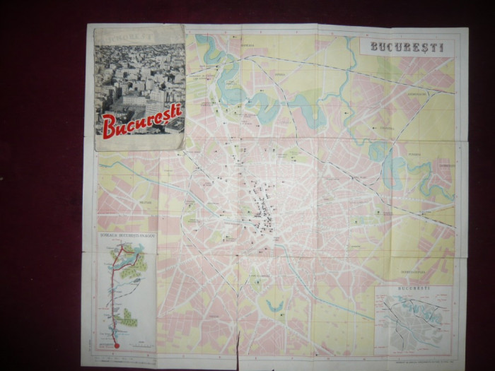 P.Vintila- Bucuresti- Mic Indreptar- ed. 1961 cu o harta mare pliata