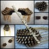 SET EPOLETI UMERASI ACCESORII MODA UMERI DAMA 81 TEPI LANTURI AURII DETASABILI, Auriu