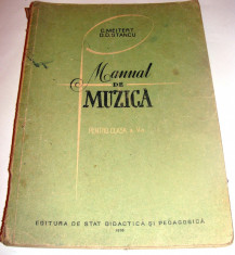 MANUAL DE MUZICA - C. Meitert / D.D. Stancu - 1958 ( clasa a V a ) foto