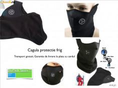 Semi-Cagula masca protectie frig fleece neagra black Ski Snowboard Biking Cycling marime universala cu orificii de respiratie semicagula foto