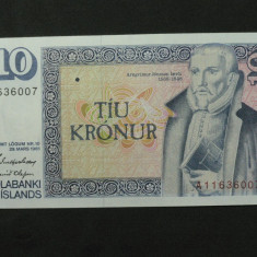 ISLANDA - 10 COROANE - TIU KRONUR - 1961 - STARE FOARTE BUNA