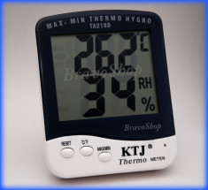 Higrometru cu termometru cu display LCD / Aparat de masurat umiditatea si temperatura + GARANTIE 12 LUNI foto