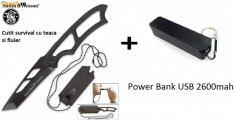 Survival Kit: Cutit vanatoare Smith&amp;amp;amp;Wesson + Power Bank 2600mah (pt. Iphone htc mp3 samsung nokia etc) Busola cadou! foto