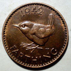 1.812 MAREA BRITANIE GEORGE VI FARTHING 1942 XF foto