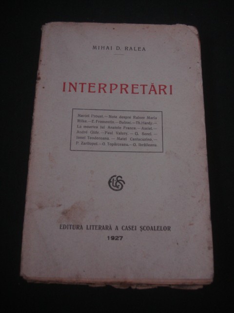 MIHAI D. RADLEA - INTERPRETARI {1927}