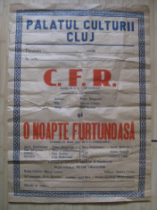 REDUCERE 30 LEI! RAR! AFIS SPECTACOLE TEATRU C.F.R. SI O NOAPTE FURTUNOASA DIN 1959 foto