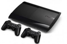 sony playstation 3 super slim 12 gb, 2 manete,2 jocuri foto