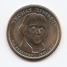 Statele Unite (SUA) 1 Dolar 2007 3. Thomas Jefferson KM-403 UNC !!! foto