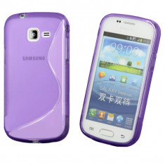 Livrare gratuita! Husa termorezistenta silicon-gel TPU violet pentru Samsung Galaxy Trend Lite Duos S7392 + folie ecran + laveta, calitate foto