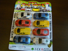 Set MasinuteTop Car, Nou, sigilat, set 8 masinute diferite modele si culori. 8cm/masinuta. foto
