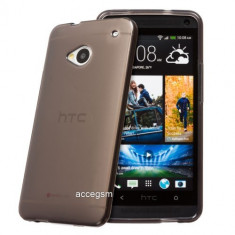 Husa / Carcasa HTC One M7 TPU slim neagra translucid - calitate superioara foto