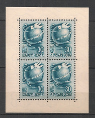 Ungaria.1948 Ziua marcii postale-coala mica AB.13 foto