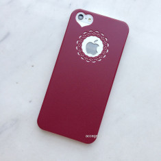 Husa / Carcasa iPhone 5 / 5s slim model deosebit floare si inima rosie - calitate superioara foto
